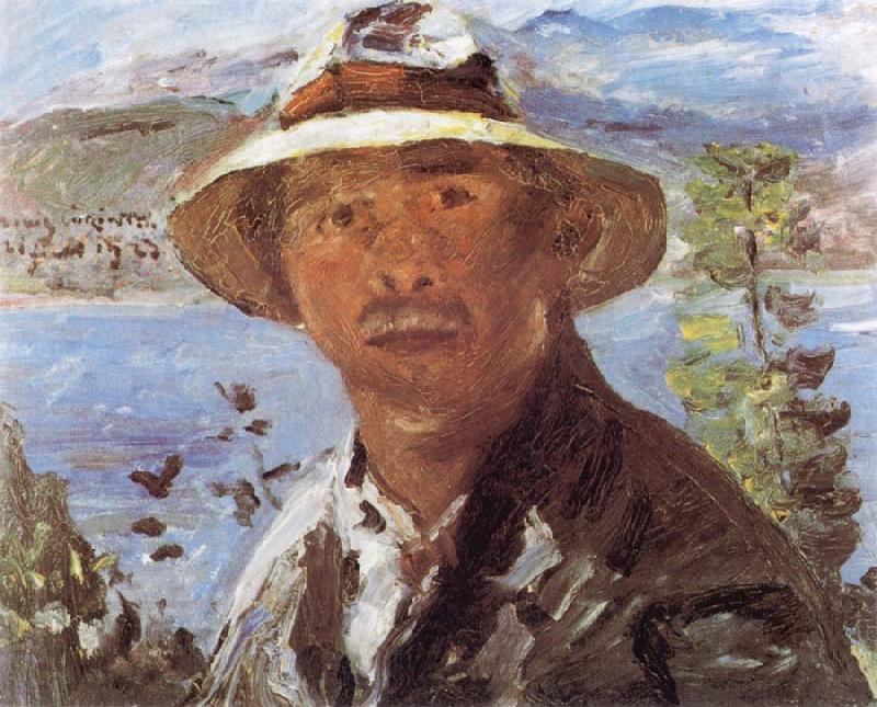 Lovis Corinth Self Portrait with Straw Hat